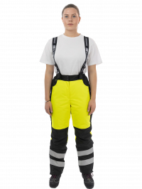 Зимние женские сигнальные брюки Brodeks KW330, желтый/черный 