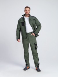 Костюм ProfLineLeader-1 (тк.Хлопок/Спандекс,260) брюки, хаки/черный