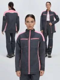 Куртка женская ProfLineSpecialist (тк.Смесовая,240), серый/розовый