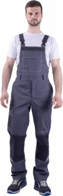 Полукомбинезон (с кроем) ТУРБО SAFETY летний, серый-т.серый