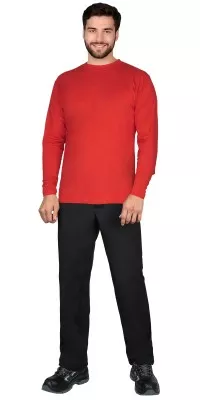 Футболка длинные рукава красная 160 г/м2 (х60)