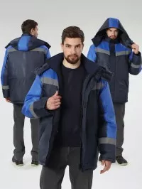 Куртка зимняя Лигор СОП (тк.OxLine,90), т.синий/васильковый